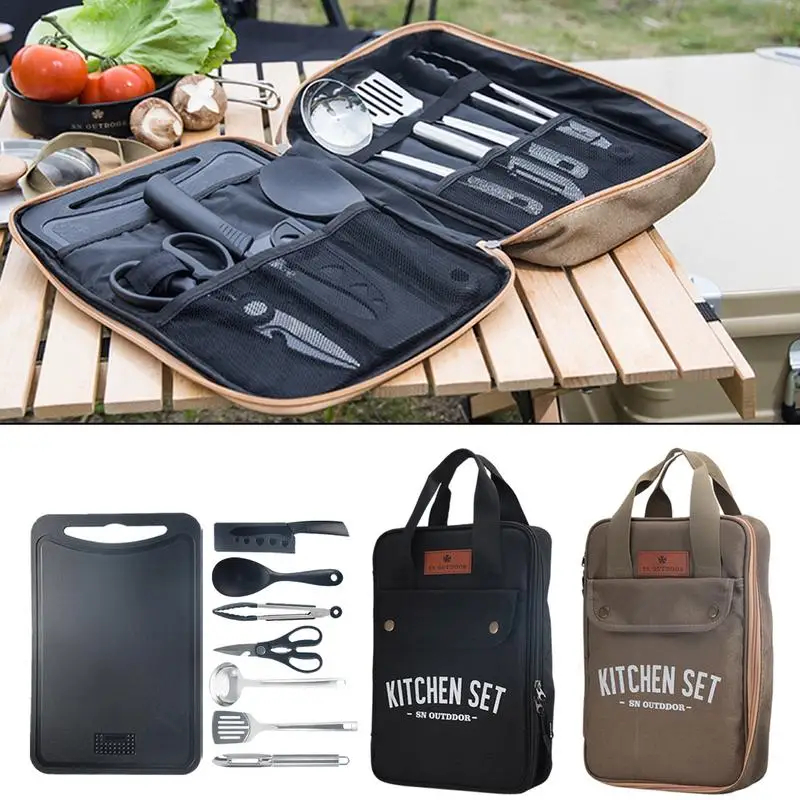Quality Camping Cooking Set - 8pcs Camping Kitchen Cookware Set Portable
