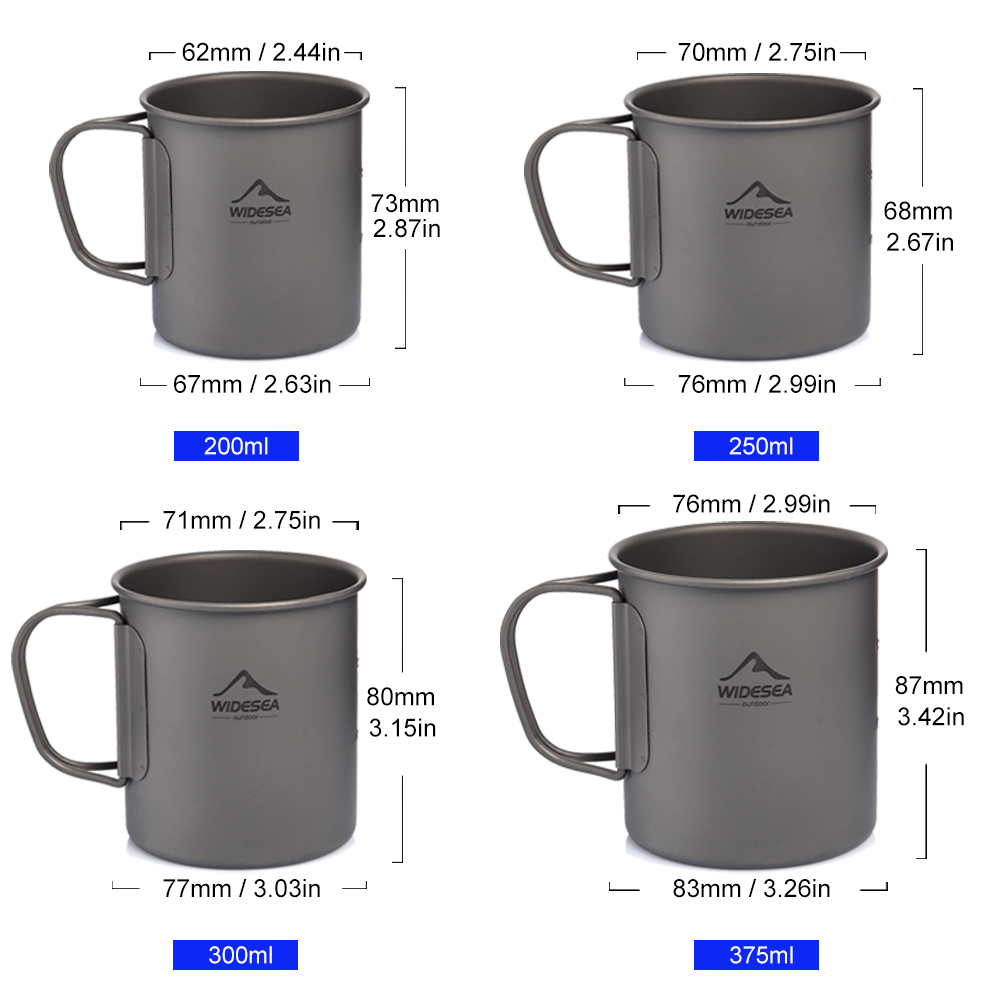 Widesea Camping Mug Titanium C - Quality Camping Cooking Set ulasan dan harga