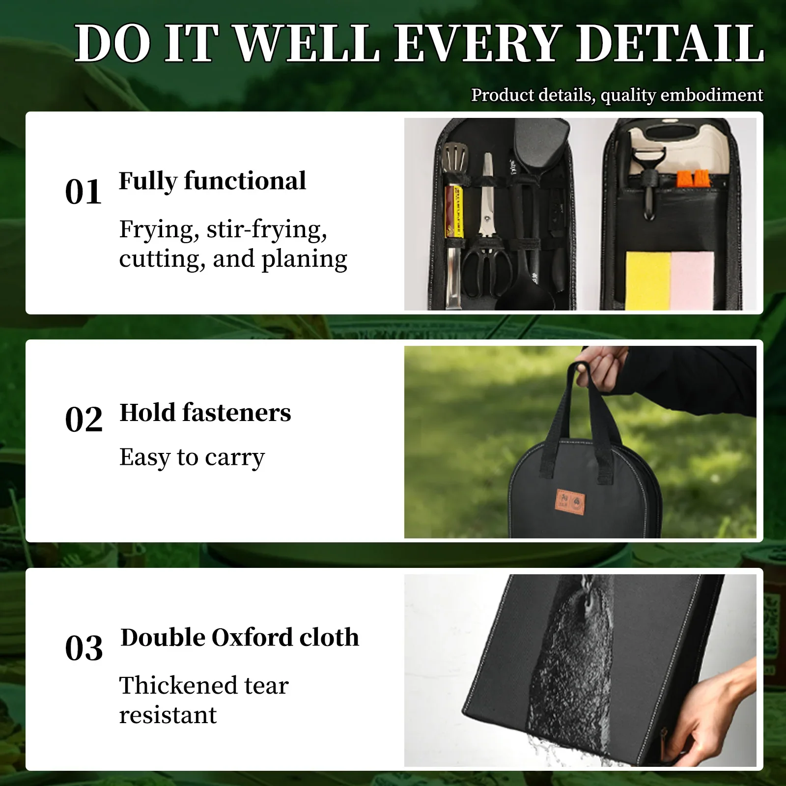 Portable outdoor utensils set  - Quality Camping Cooking Set ulasan dan harga