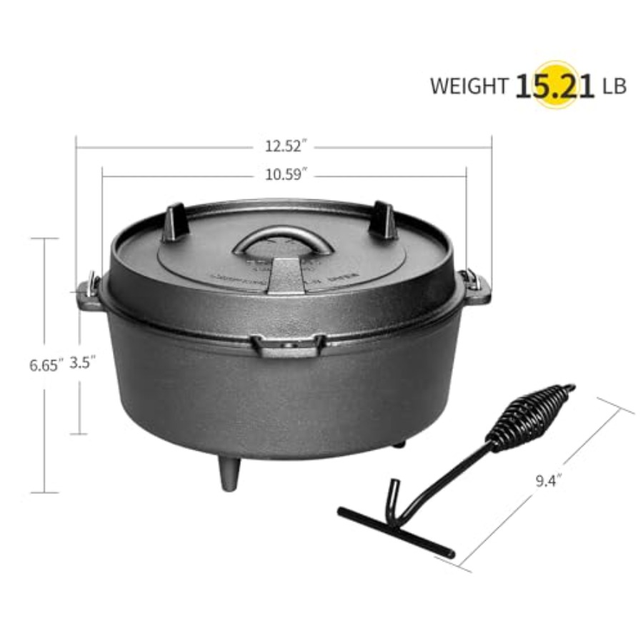Pre-Seasoned Cast Iron Dutch O - Camp Dutch Oven Cast ulasan dan harga