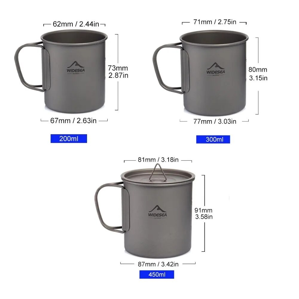 Widesea Camping Mug Titanium C - Quality Camping Cooking Set ulasan dan harga