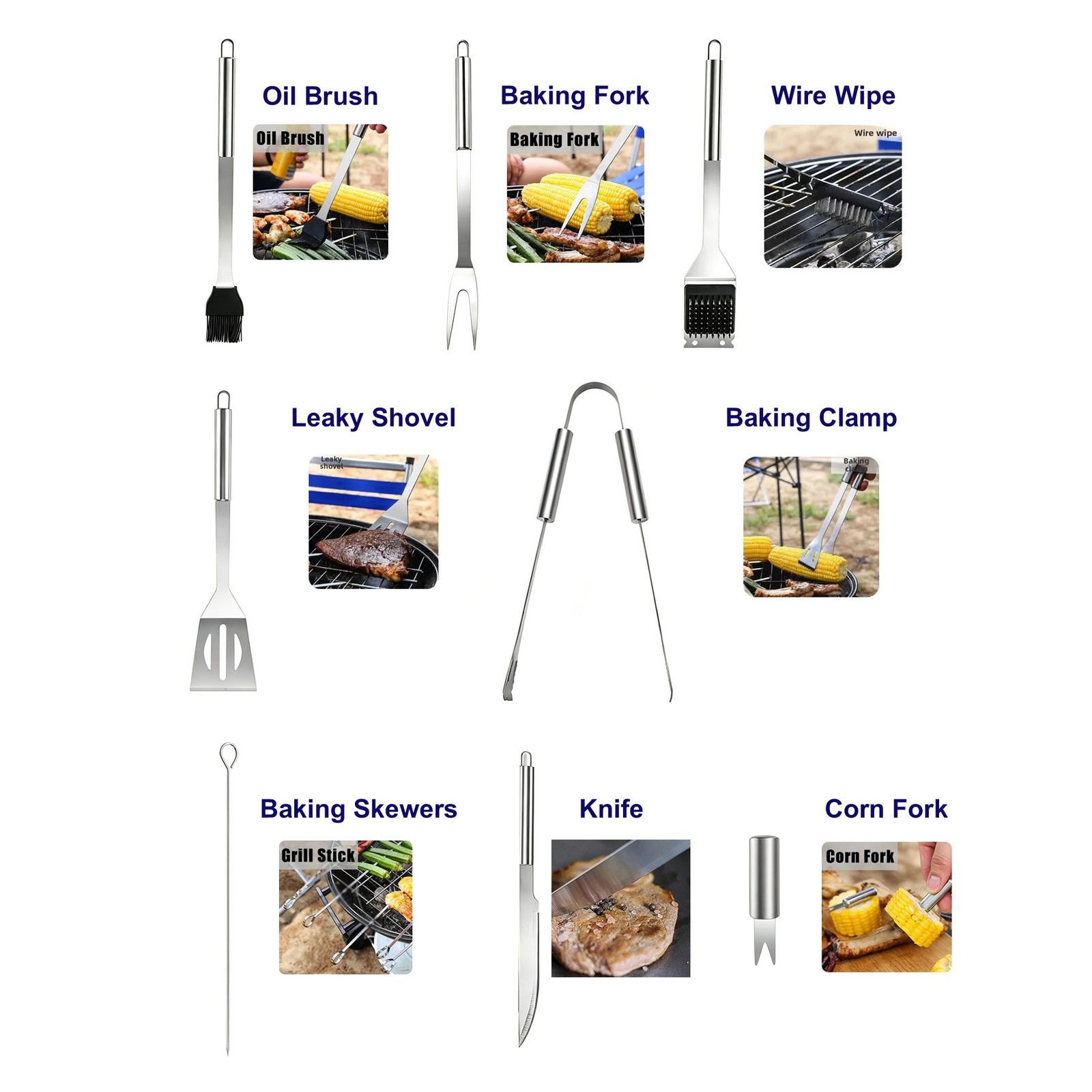 20PCS BBQ Tool Set Stainless S - Quality Camping Cooking Set ulasan dan harga
